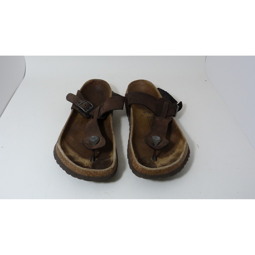 Betula by Birkenstock Brown Thong Buckle Sandals Cork Footbed EU 39